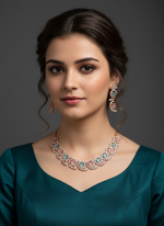 Load image into Gallery viewer, American Diamond Necklace Earring Set
