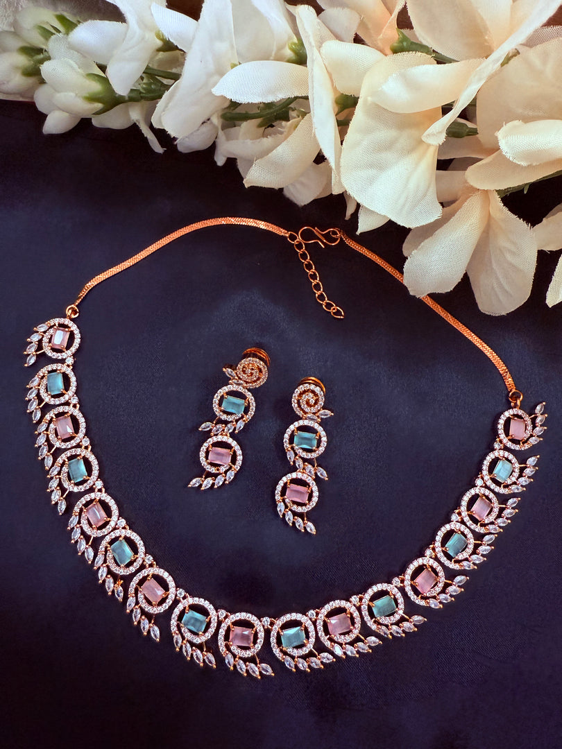 American Diamond Necklace Earring Set