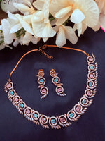 Load image into Gallery viewer, American Diamond Necklace Earring Set
