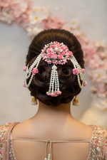 Load image into Gallery viewer, Gajra Hair style For wedding/Juda Hairstyle Idea/Indian Unique Flower Jewelry/Gajra Hair Buns