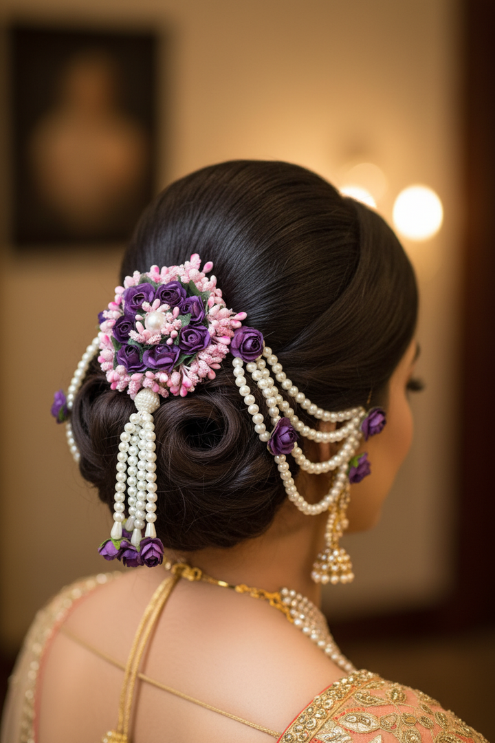 Gajra Hair style For wedding/Juda Hairstyle Idea/Indian Unique Flower Jewelry/Gajra Hair Buns