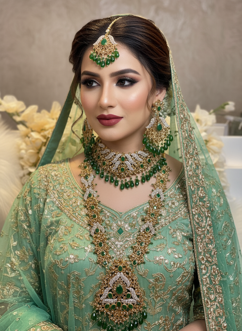 Green Pakistani Bridal Set