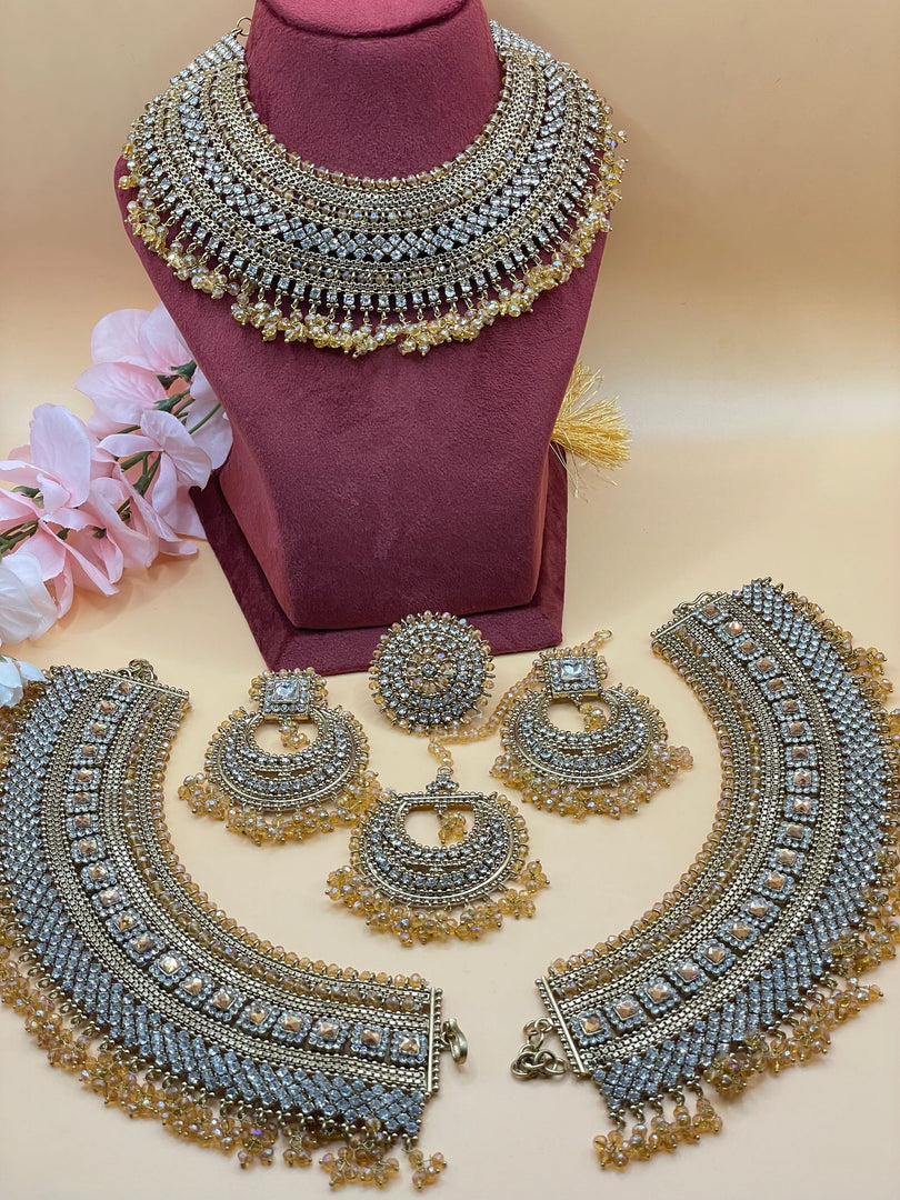 Pakistani Naziya Champagne Semi Bridal Set