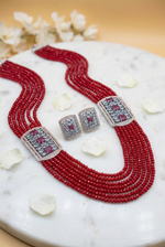 Load image into Gallery viewer, Anupama American Diamond Mala set with stud earring