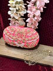 Pink Golden Clutch