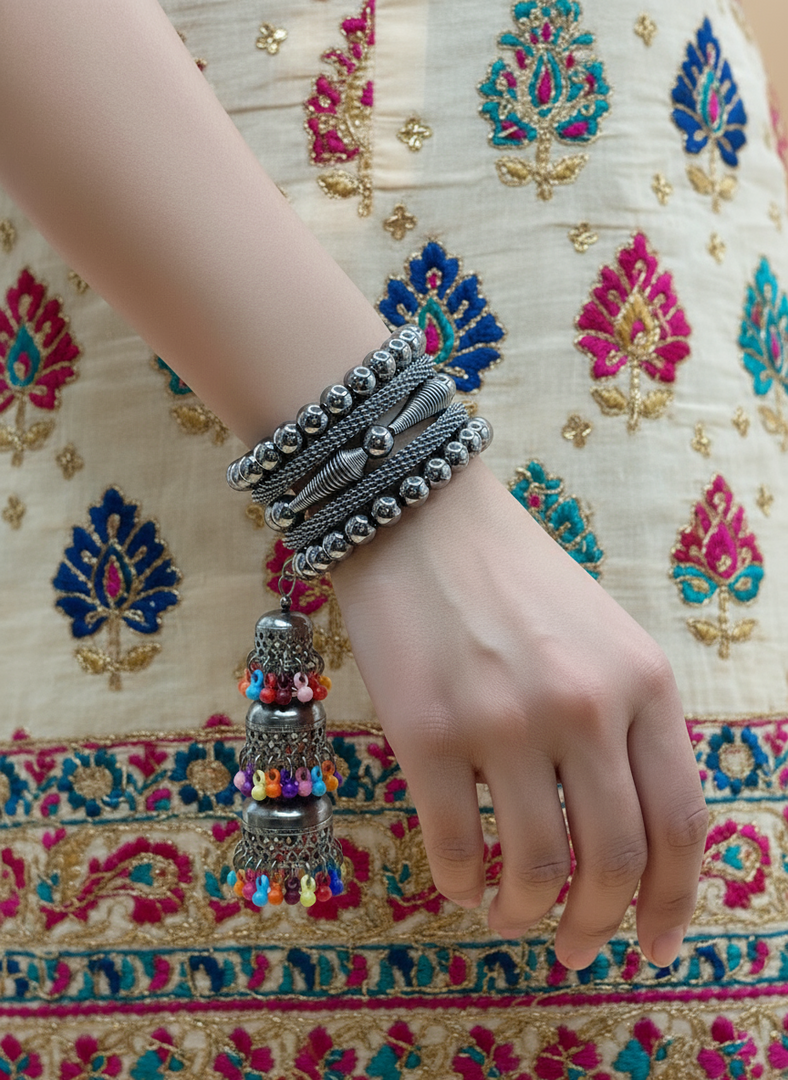 Stretchable Oxidised Bangles