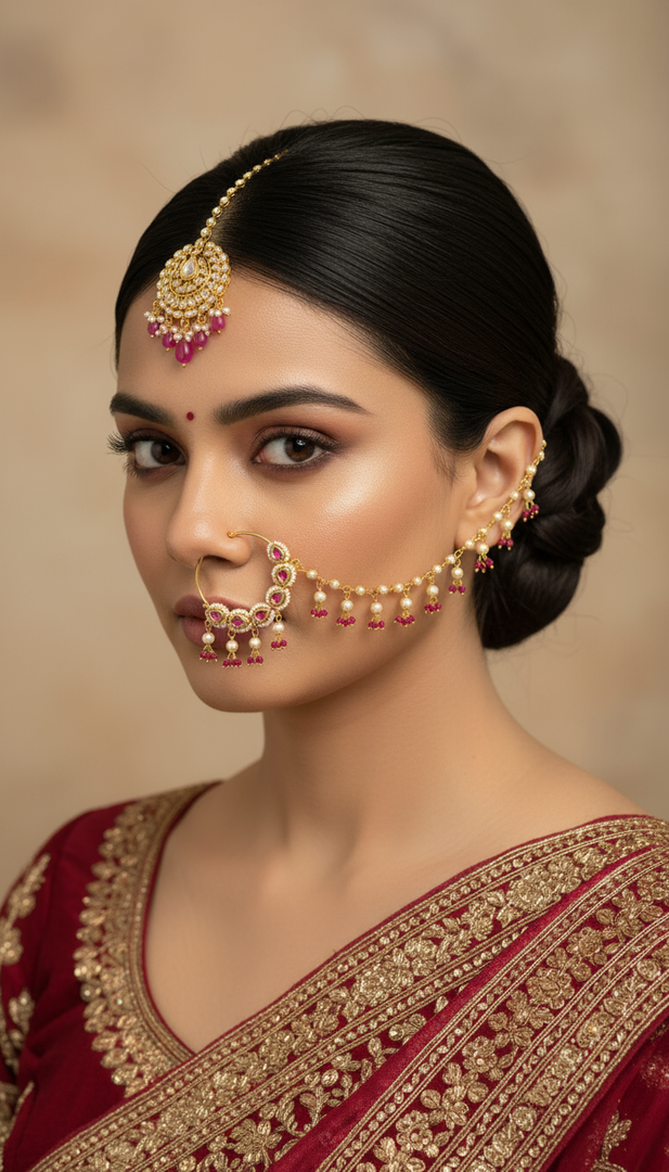 राशिस ब्राइडल नोज़ रिंग (नथ)