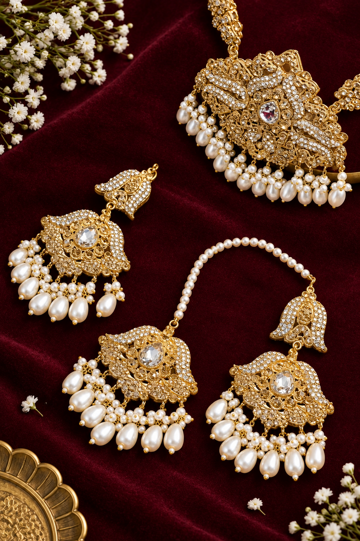 pakistani Golden Bridal Set