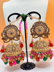 Multicolor Oversized Jhumki Earring