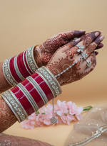 Load image into Gallery viewer, Aastha Polki Dark Red Bridal Choora