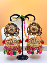 Multicolor Oversized Jhumki Earring