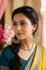 Load image into Gallery viewer, chandbali Oxidised Oversized Peacock Earrings