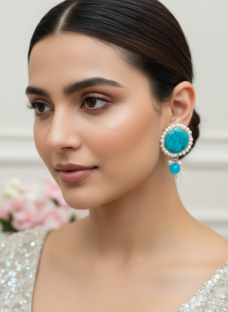 मोती के गोल स्टड