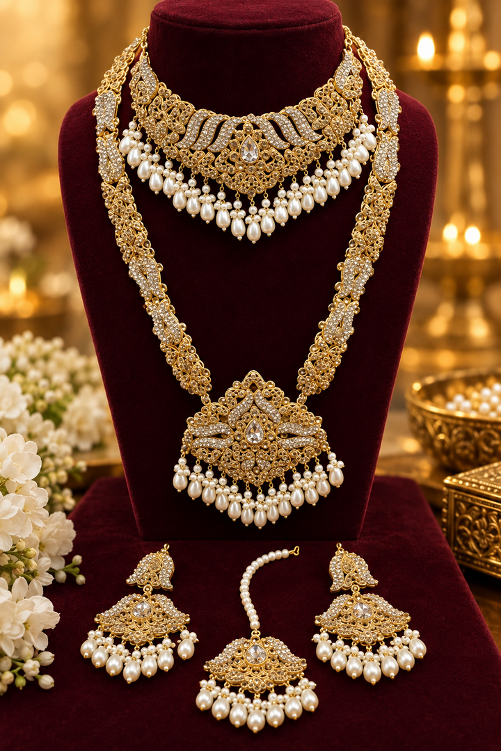 pakistani Golden Bridal Set
