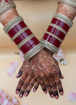 Load image into Gallery viewer, गहरा लाल पोल्की ब्राइडल चूड़ा