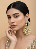 Load image into Gallery viewer, Drop Pearl Kundan Earring