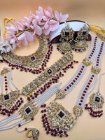Load image into Gallery viewer, Maroon Nazima Pakistani Bridal Set