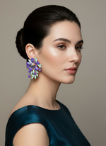 Load image into Gallery viewer, पुष्प बड़े आकार की भारतीय बालियां
