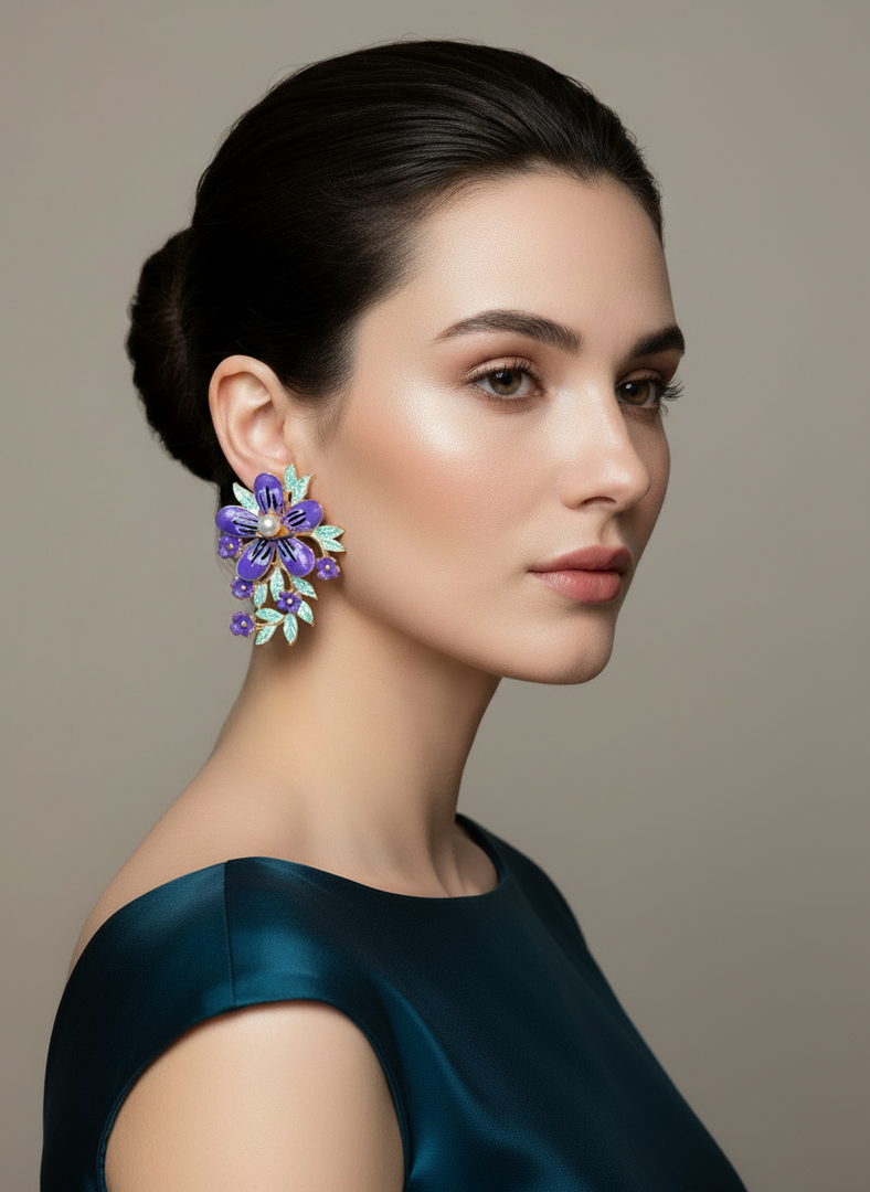 पुष्प बड़े आकार की भारतीय बालियां