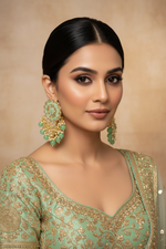 Load image into Gallery viewer, Meenakari Kundan Indian Earrings
