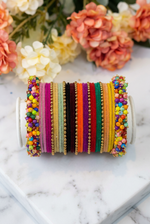Load image into Gallery viewer, MultiColor velvet Bangles with Kadas