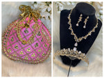 Load image into Gallery viewer, Prom accessories ( crown &amp; Necklace earring &amp; potali purse  )