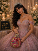 Load image into Gallery viewer, Prom accessories ( crown &amp; Necklace earring &amp; potali purse  )