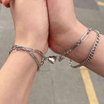 Load image into Gallery viewer, Halves Heart Magnetic Couple Bracelets