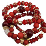 Load image into Gallery viewer, Beaded Red and Black Gold Plated - Affinity Giya