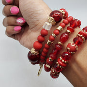 Beaded Red and Black Gold Plated - Affinity Giya