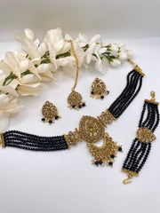 Arshi Crystal beads Indian Choker Set