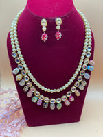 Load image into Gallery viewer, Meena Kundan Jewellery Drop Multicolor Mala Set
