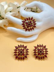 Rosy Ring Earring Set