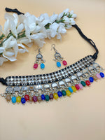 Load image into Gallery viewer, Maher Multicolor Mirror Indian Choker