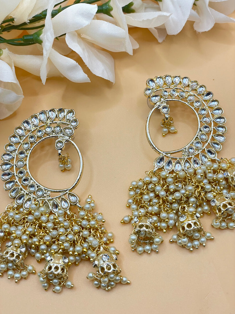 Drop Pearl Kundan Earring