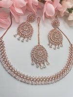 Load image into Gallery viewer, Rose gold indian amerocan diamond jewelry set
