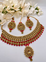 Load image into Gallery viewer, Red Golden Crystal Choker Set
