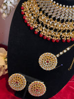 छवि को गैलरी व्यूअर में लोड करें, Red kundan jewelry Indian Necklace Set