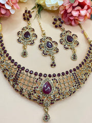 Deepa’s Golden Necklace Set In antique Gold Platted