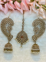 Load image into Gallery viewer, Ranchi Polki Tikka With Cuff Earrings Set
