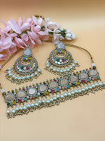 Load image into Gallery viewer, Abha Multi Color Mirror Choker Set
