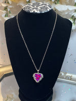 Load image into Gallery viewer, Crystal Pink Heart Necklace
