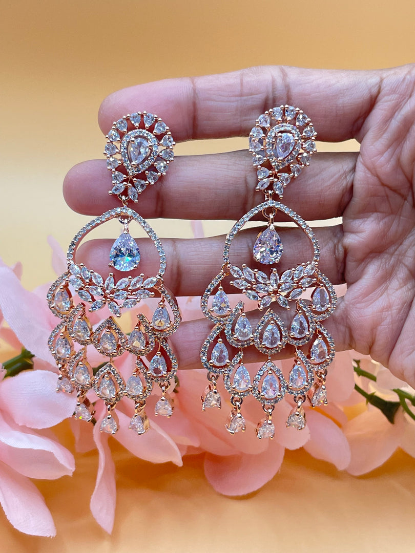 RoseGold American Diamond Earrings