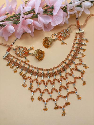 Sonalis Orange Necklace Set