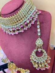Palak Kundan jewelry Indian Choker Set