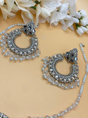 Sargun Silver Pakistani Necklace Set