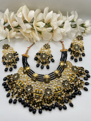 Dolly Black Kundan Meenakari Necklace Set