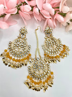 Load image into Gallery viewer, Suhani Leaf Drop Tikka Earring Set
