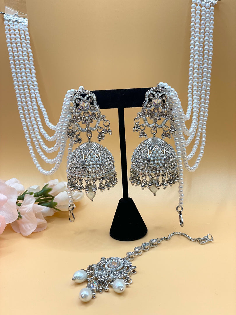 Amisha Silver Statement Tikka Set – Affinity Giya