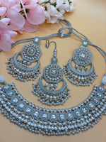 Load image into Gallery viewer, Kiran Glass Polki Indian Necklace Set
